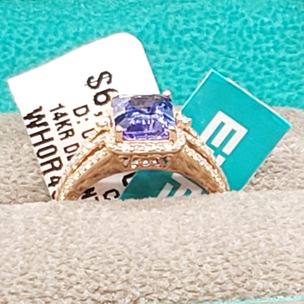EFFY, Tanzanite, and diamond ring in 14k gold